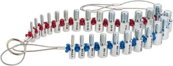Value Collection - 11 (Metric), 14 (Inch) Leaf, 0.7 to 1.75mm Pitch Range, 13 to 32 TPI Range, Screw Pitch Gage - USA Tool & Supply