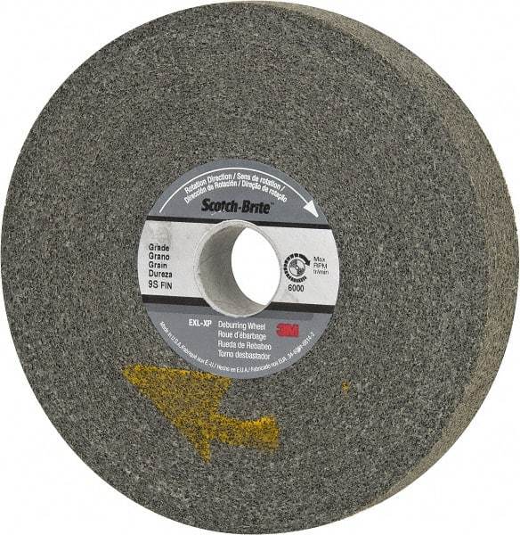 3M - 6" Diam, 1" Face Width, 1" Center Hole, Fine Grade, Silicon Carbide Deburring Wheel - Convolute, Extra Hard Density 9 Grade, 6,000 RPM - USA Tool & Supply