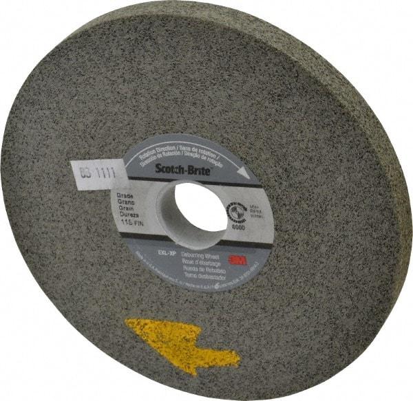 3M - 6" Diam, 1/2" Face Width, 1" Center Hole, Fine Grade, Silicon Carbide Deburring Wheel - Convolute, Hard Density 11 Grade, 3,000 RPM - USA Tool & Supply