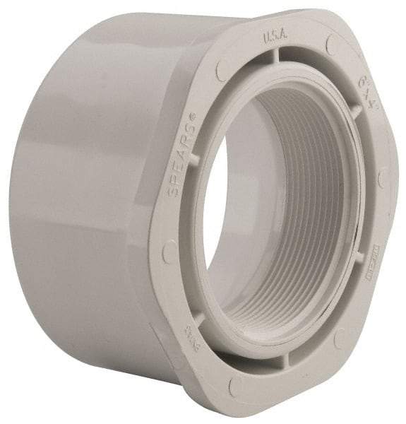 Value Collection - 6 x 4" PVC Plastic Pipe Bushing - Schedule 40, Spig x FIPT End Connections - USA Tool & Supply