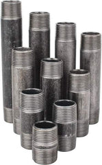 Made in USA - 100 Piece, 3/4" Pipe, Black Finished Steel Pipe Nipple Set - Schedule 40, (25) Close, (20) 2, (10) 2-1/2, (10) 3, (5) 3-1/2, (10) 4, (5) 4-1/2, (5) 5, (5) 5-1/2, (5) 6 - USA Tool & Supply