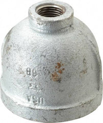 Made in USA - Class 150, 2 x 1/2" Galvanized Pipe Reducing Coupling - Threaded, Malleable Iron - USA Tool & Supply