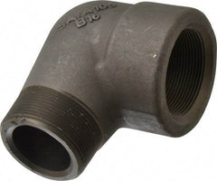 Made in USA - Size 2", Class 3,000, Forged Carbon Steel Black Pipe 90° Street Elbow - 3,000 psi, Threaded End Connection - USA Tool & Supply