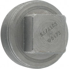 Made in USA - Size 2-1/2", Class 3,000, Forged Carbon Steel Black Pipe Square Plug - 3,000 psi, Threaded End Connection - USA Tool & Supply