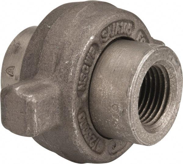 Made in USA - Size 1/2", Class 3,000, Forged Carbon Steel Black Pipe Lug Union - 3,000 psi, Threaded End Connection - USA Tool & Supply