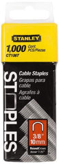 Stanley - 5/16" Wide Galvanized Steel Cable Staples - 3/8" Leg Length - USA Tool & Supply