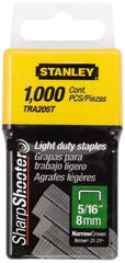 Stanley - 7/16" Wide Galvanized Steel Light Duty Staples - 5/16" Leg Length - USA Tool & Supply