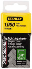 Stanley - 7/16" Wide Galvanized Steel Light Duty Staples - 3/8" Leg Length - USA Tool & Supply