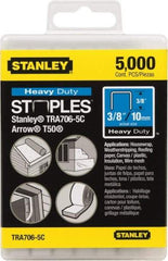 Stanley - 27/64" Wide Galvanized Steel Heavy Duty Power Crown Staples - 3/8" Leg Length - USA Tool & Supply