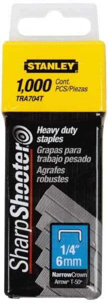 Stanley - 27/64" Wide Galvanized Steel Heavy Duty Power Crown Staples - 1/4" Leg Length - USA Tool & Supply