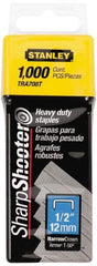 Stanley - 27/64" Wide Galvanized Steel Heavy Duty Power Crown Staples - 1/2" Leg Length - USA Tool & Supply