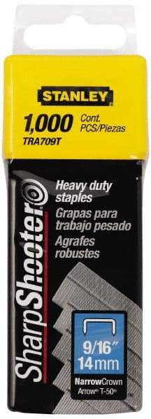 Stanley - 27/64" Wide Galvanized Steel Heavy Duty Power Crown Staples - 9/16" Leg Length - USA Tool & Supply