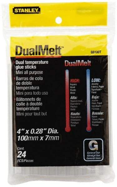 Stanley - 1/4" Diam, 4" Long, Opaque Hot Melt, Low Melt Glue Stick - GS Series - USA Tool & Supply