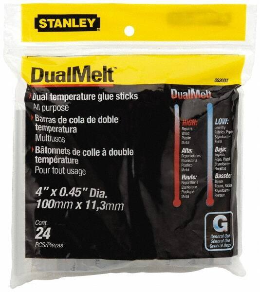 Stanley - 7/16" Diam, 4" Long, Opaque Hot Melt, Low Melt Glue Stick - GS Series - USA Tool & Supply