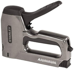 Stanley - Manual Brad Nailer/Staple Gun - 1/4, 5/16, 3/8, 1/2, 9/16, 1/2, 5/8, 9/16" Staples, Silver, Aluminum - USA Tool & Supply