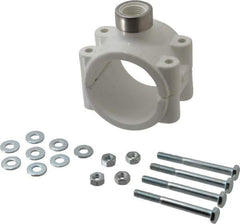 Value Collection - 2 x 1/2" PVC Plastic Pipe Clamp On Saddle with EPDM O-Ring - Schedule 40, Pipe O.D. x SR Fipt End Connections - USA Tool & Supply
