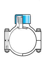 Value Collection - 3 x 1-1/2" CPVC Plastic Pipe Clamp On Saddle with Viton O-Ring - Schedule 80, Pipe O.D. x SR Fipt End Connections - USA Tool & Supply