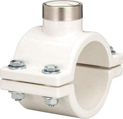 Value Collection - 2 x 3/4" PVC Plastic Pipe Clamp On Saddle with EPDM O-Ring - Schedule 40, Pipe O.D. x SR Fipt End Connections - USA Tool & Supply
