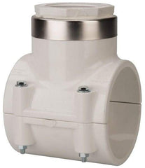 Value Collection - 4 x 2-1/2" PVC Plastic Pipe Clamp On Saddle with EPDM O-Ring - Schedule 40, Pipe O.D. x SR Fipt End Connections - USA Tool & Supply