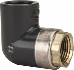 Value Collection - 1/2" PVC Plastic Pipe 90° Elbow - Schedule 80, PVC Slip x Brass Fipt End Connections - USA Tool & Supply