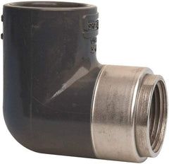 Value Collection - 3/4" PVC Plastic Pipe 90° Elbow - Schedule 80, PVC Slip x Brass Fipt End Connections - USA Tool & Supply