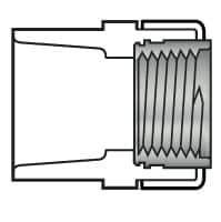 Value Collection - 3/4 x 1/2" PVC Plastic Pipe Female Adapter - Schedule 80, PVC Slip x Brass Fipt End Connections - USA Tool & Supply