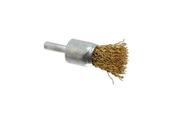 Value Collection - 3/4" Brush Diam, End Brush - Coarse Grade, 1/4" Diam Shank, 20,000 Max RPM - USA Tool & Supply