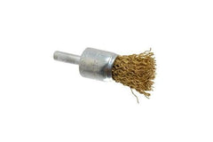 Value Collection - 3/4" Brush Diam, End Brush - Coarse Grade, 1/4" Diam Shank, 20,000 Max RPM - USA Tool & Supply