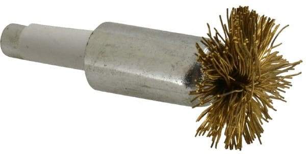 Value Collection - 1" Brush Diam, Flared End Brush - 1/4" Diam Shank, 15,000 Max RPM - USA Tool & Supply