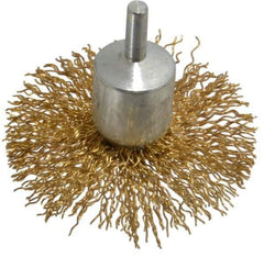 Value Collection - 3" Brush Diam, Flared End Brush - Coarse Grade, 1/4" Diam Shank, 15,000 Max RPM - USA Tool & Supply
