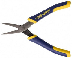 Irwin - 5-1/4" OAL, 1-1/4" Jaw Length x 9/16" Jaw Width, Pliers - Machined Jaw, Flat Nose Head, ProTouch Handles - USA Tool & Supply