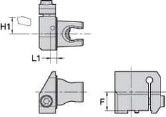 Kennametal - System Size KM25, Left Hand Cut, Modular Cutoff Cutting Unit Head - A2 BHSN19X... Insert Style, 0.189" Head Length, 0.4921" Center to Cutting Edge, Series A2 - USA Tool & Supply