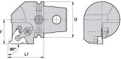 Kennametal - Insert Style LT 22ER, 60mm Head Length, Right Hand Cut, External Modular Threading Cutting Unit Head - System Size KM63, 43mm Center to Cutting Edge, Series LT Threading - USA Tool & Supply