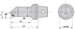 Kennametal - Right Hand Cut, 25mm Min Bore Diam, Size KM32 Steel Modular Boring Cutting Unit Head - 2.3622" Max Bore Depth, Through Coolant, Compatible with DP.. - USA Tool & Supply