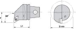 Kennametal - Right Hand Cut, Size KM32, DC.. Insert Compatiblity, Internal Modular Turning & Profiling Cutting Unit Head - 22mm Ctr to Cutting Edge, 35mm Head Length, Through Coolant, Series Screw-On - USA Tool & Supply
