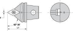 Kennametal - Neutral Cut, Size KM32, DC.. Insert Compatiblity, External Modular Turning & Profiling Cutting Unit Head - 35mm Head Length, Through Coolant, Series Screw-On - USA Tool & Supply