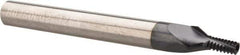 Carmex - #10-32, #12-32, #8-32 UNC, UNEF, UNF, 0.126" Cutting Diam, 3 Flute, Solid Carbide Helical Flute Thread Mill - Internal Thread, 0.27" LOC, 2-1/2" OAL, 1/4" Shank Diam - USA Tool & Supply