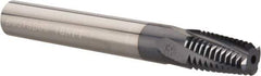 Carmex - 1/4-18 to 3/8-18 NPT, 3/8" Cutting Diam, 4 Flute, Solid Carbide Helical Flute Thread Mill - Internal/External Thread, 0.64" LOC, 3" OAL, 3/8" Shank Diam - USA Tool & Supply