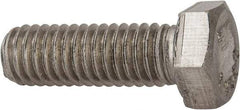 Value Collection - 3/8-16 UNC, 1-1/8" Length Under Head Hex Head Cap Screw - Fully Threaded, Grade 18-8 Stainless Steel, Uncoated, 9/16" Hex - USA Tool & Supply