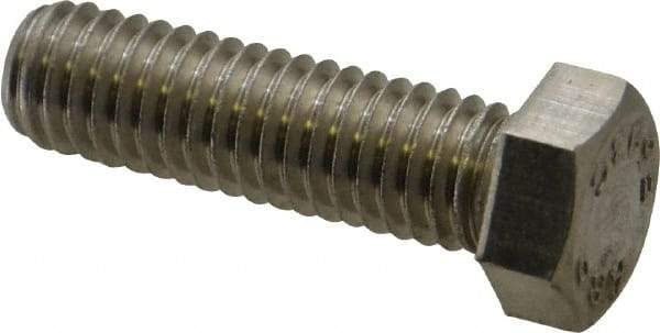 Value Collection - 7/16-14 UNC, 1-1/2" Length Under Head Hex Head Cap Screw - Fully Threaded, Grade 18-8 Stainless Steel, Uncoated, 5/8" Hex - USA Tool & Supply