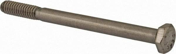 Value Collection - 1/4-20 UNC, 3-1/4" Length Under Head Hex Head Cap Screw - Partially Threaded, Grade 18-8 Stainless Steel, Uncoated, 7/16" Hex - USA Tool & Supply