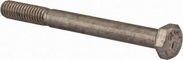 Value Collection - 5/16-18 UNC, 3-1/4" Length Under Head Hex Head Cap Screw - Partially Threaded, Grade 18-8 Stainless Steel, Uncoated, 1/2" Hex - USA Tool & Supply