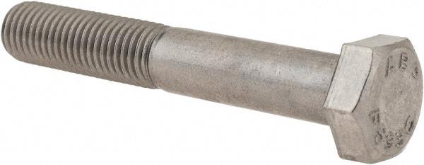 Value Collection - 5/16-24 UNF, 2" Length Under Head Hex Head Cap Screw - Partially Threaded, Grade 18-8 Stainless Steel, Uncoated, 1/2" Hex - USA Tool & Supply