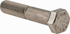 Value Collection - 3/8-24 UNF, 2" Length Under Head Hex Head Cap Screw - Partially Threaded, Grade 18-8 Stainless Steel, Uncoated, 9/16" Hex - USA Tool & Supply