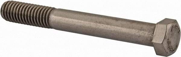Value Collection - 7/16-14 UNC, 3-1/2" Length Under Head Hex Head Cap Screw - Partially Threaded, Grade 18-8 Stainless Steel, Uncoated, 5/8" Hex - USA Tool & Supply