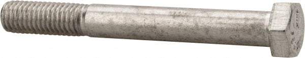 Value Collection - 1/2-13 UNC, 4-1/4" Length Under Head Hex Head Cap Screw - Partially Threaded, Grade 18-8 Stainless Steel, Uncoated, 3/4" Hex - USA Tool & Supply