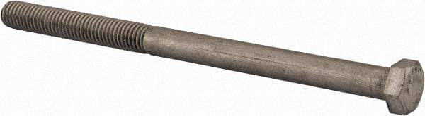 Value Collection - 1/2-13 UNC, 7-1/2" Length Under Head Hex Head Cap Screw - Partially Threaded, Grade 18-8 Stainless Steel, Uncoated, 3/4" Hex - USA Tool & Supply