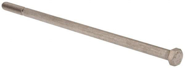 Value Collection - 1/2-13 UNC, 12" Length Under Head Hex Head Cap Screw - Partially Threaded, Grade 18-8 Stainless Steel, Uncoated, 3/4" Hex - USA Tool & Supply
