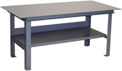 Jamco - 72 Wide x 36" Deep x 34" High, Steel Work Table - Flat Top, Fixed Legs, Gray - USA Tool & Supply