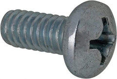 Value Collection - #12-24 UNC, 1/2" Length Under Head Phillips Drive Machine Screw - Pan Head, Grade 2 Steel, Zinc-Plated Finish, Without Washer - USA Tool & Supply